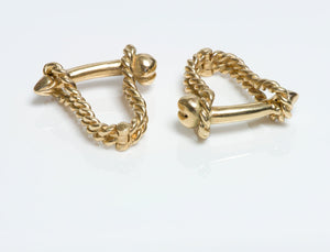 Vintage Stirrup Gold Phallus Penis Naughty Erotic Cufflinks