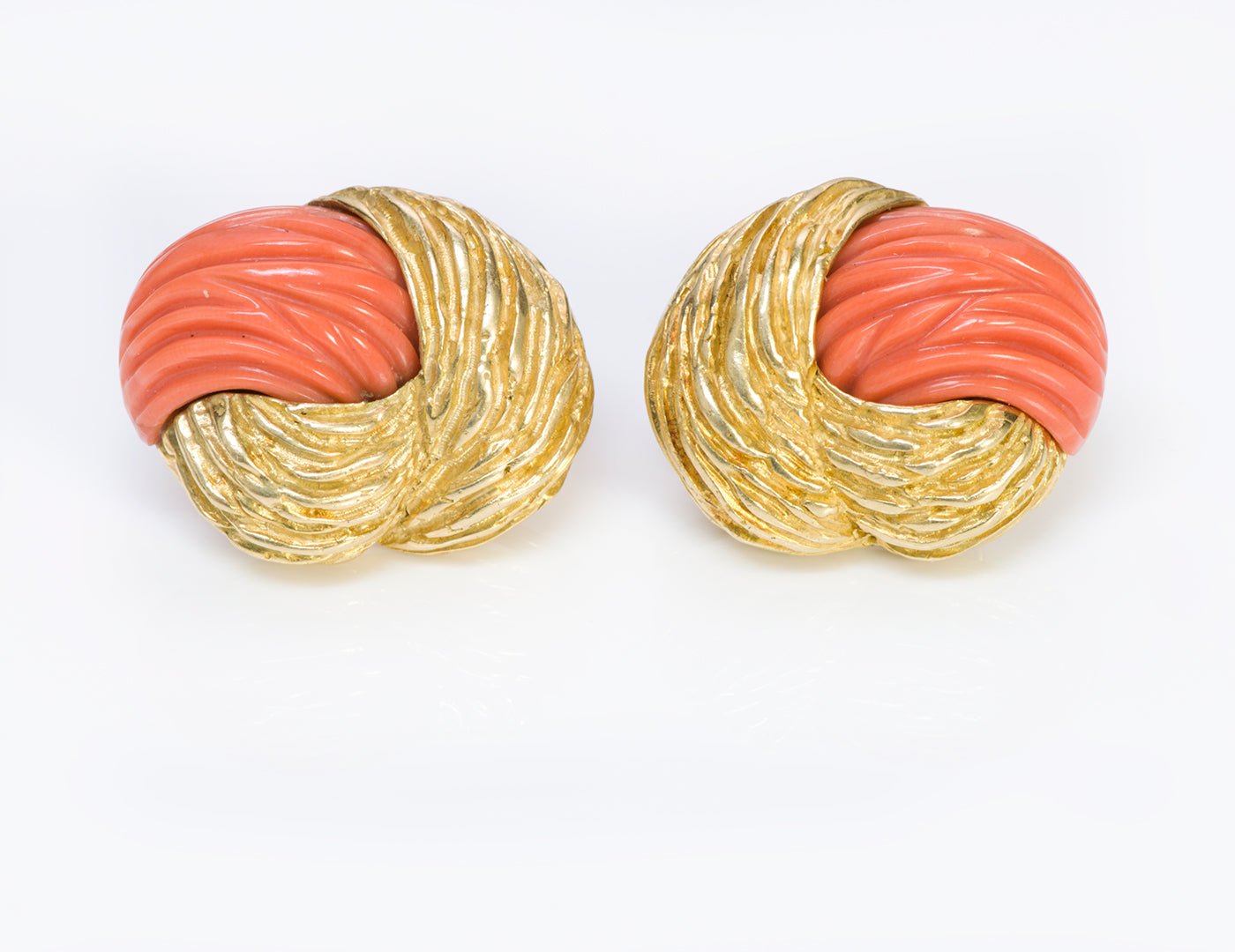 Vintage Tiffany & Co. 18K Gold Coral Earrings
