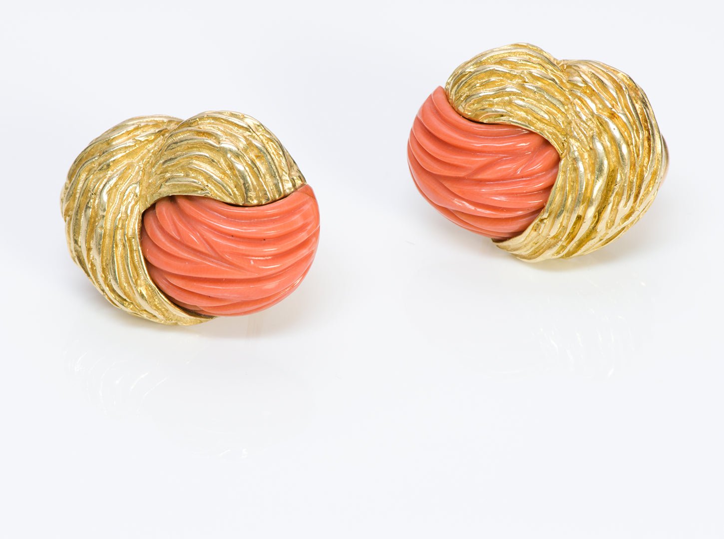 Vintage Tiffany & Co. 18K Gold Coral Earrings