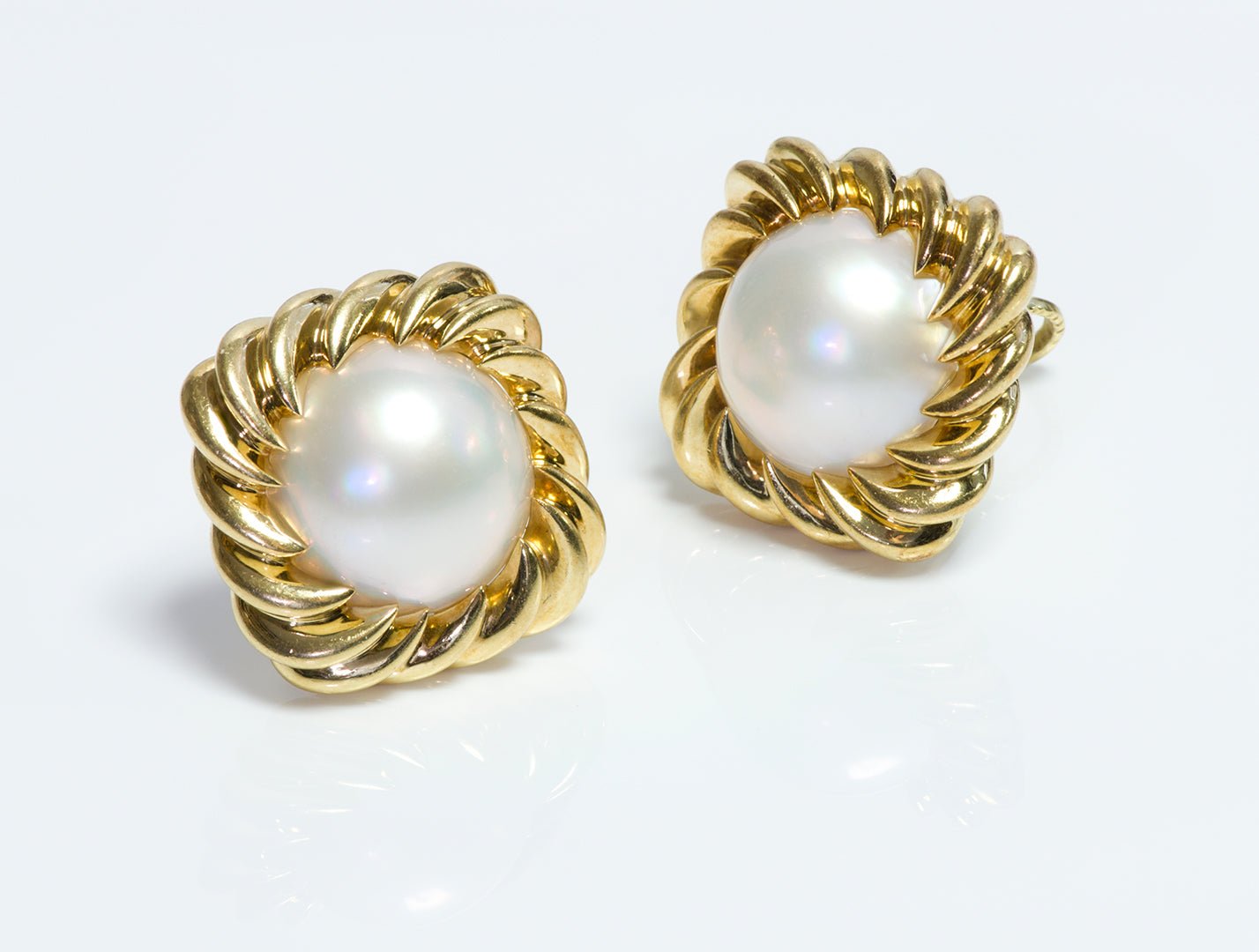 Vintage Tiffany & Co. 18K Gold Mabe Pearl Earrings