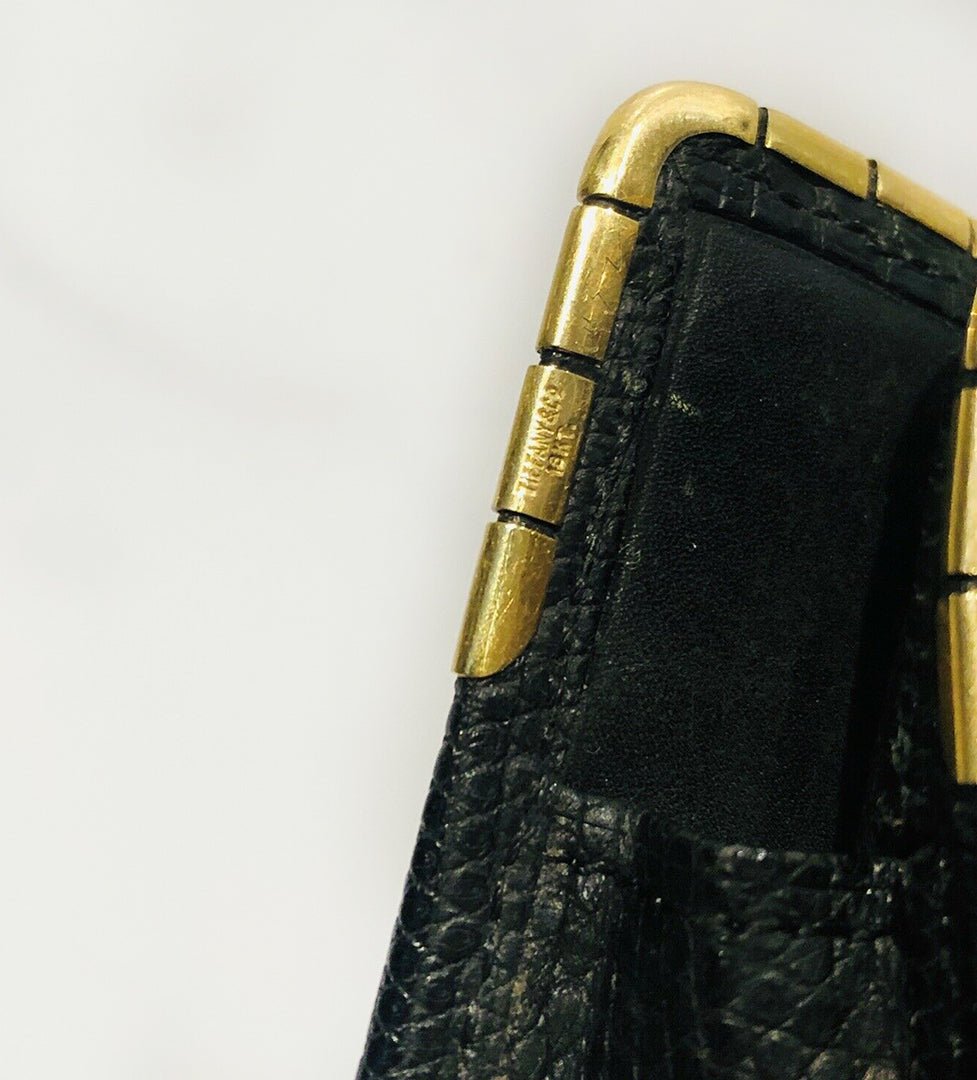 Vintage Tiffany & Co Black Lizard 18K Gold Corners Eyeglasses Phone Case