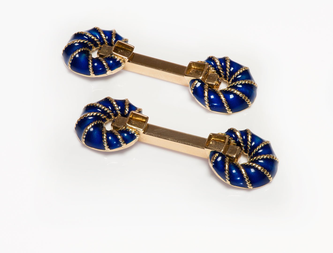 Vintage Tiffany & Co. Blue Enamel Cufflinks