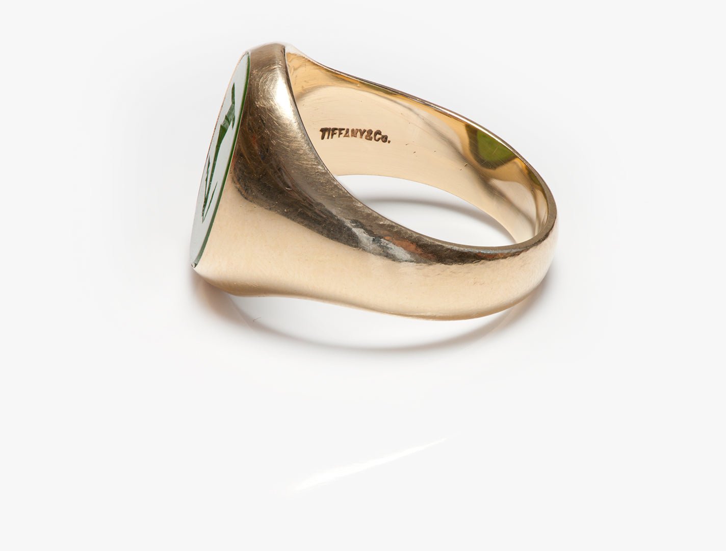 Vintage Tiffany & Co. Gold Crest Jade Men's Ring