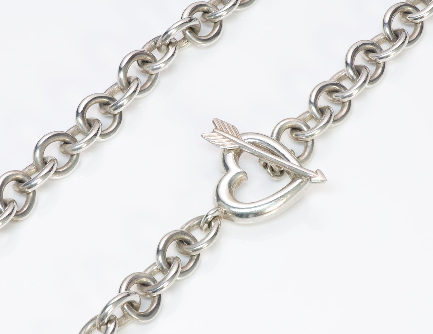Vintage Tiffany & Co. Heart Arrow Toggle Silver Necklace
