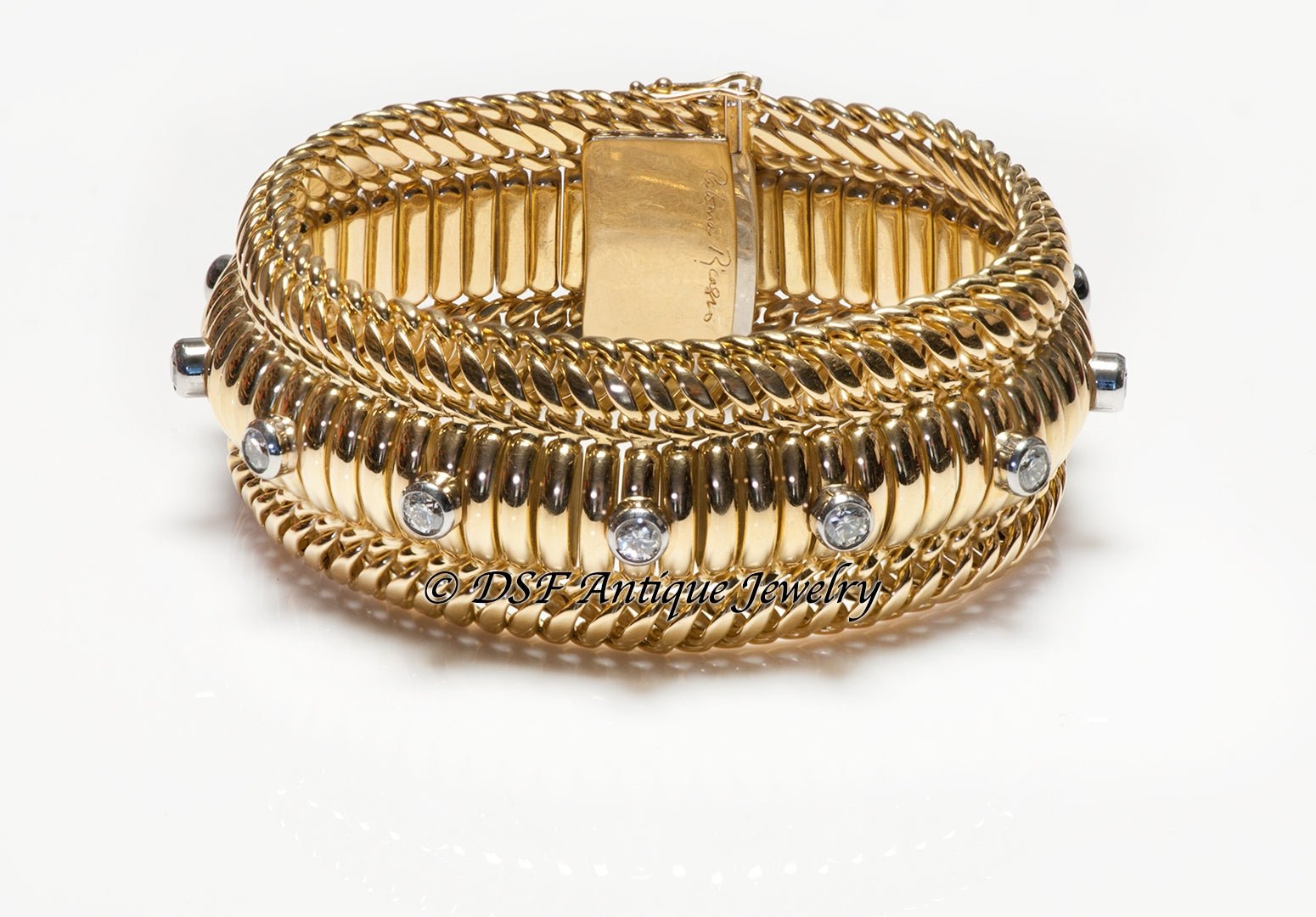 Vintage Tiffany & Co. Paloma Picasso 18K Gold & Platinum Diamond Bracelet