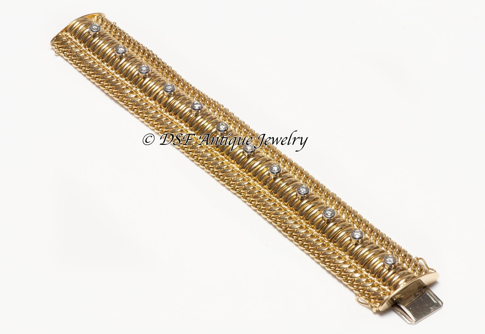 Vintage Tiffany & Co. Paloma Picasso 18K Gold & Platinum Diamond Bracelet