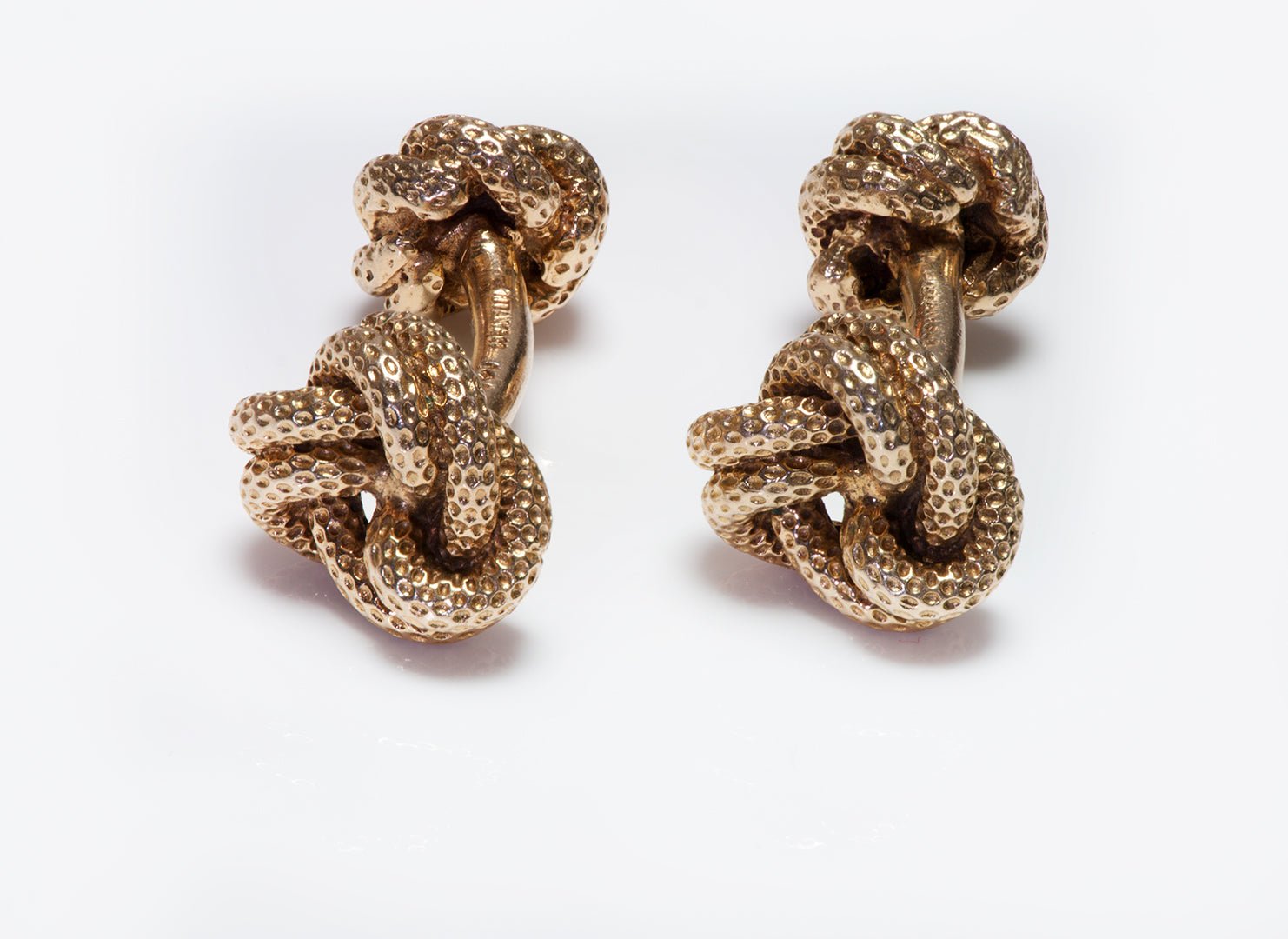 Vintage Tiffany & Co. Textured Gold Knot Cufflinks