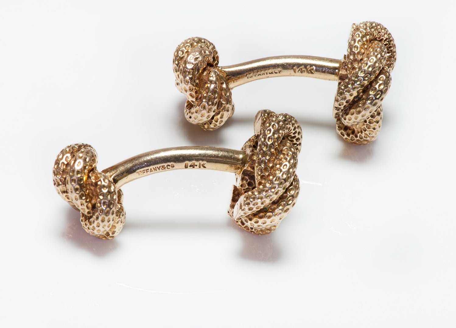 Vintage Tiffany & Co. Textured Gold Knot Cufflinks