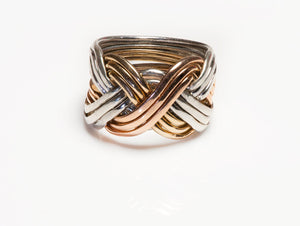 Vintage Two Tone Gold Puzzle Men's Ring