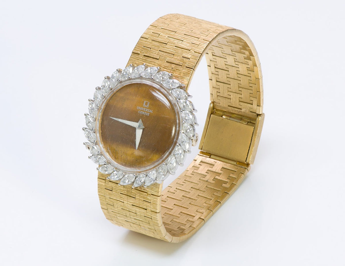 Vintage Universal Geneve 18K Gold Ladies Diamond Watch