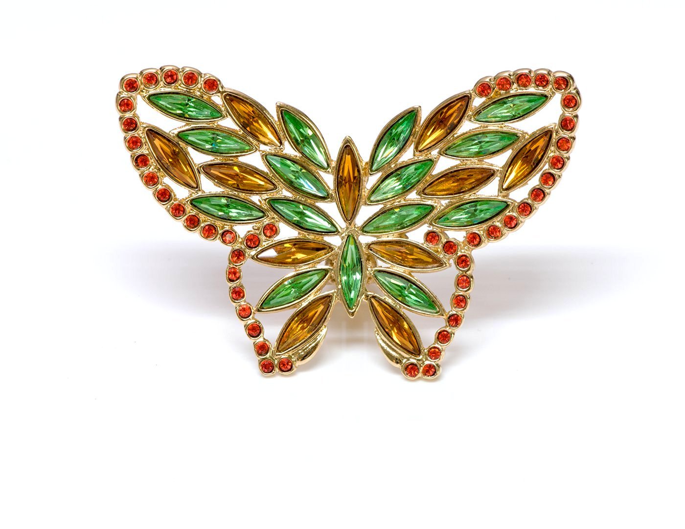 Vintage Yves Saint Laurent YSL Crystal Butterfly Earrings
