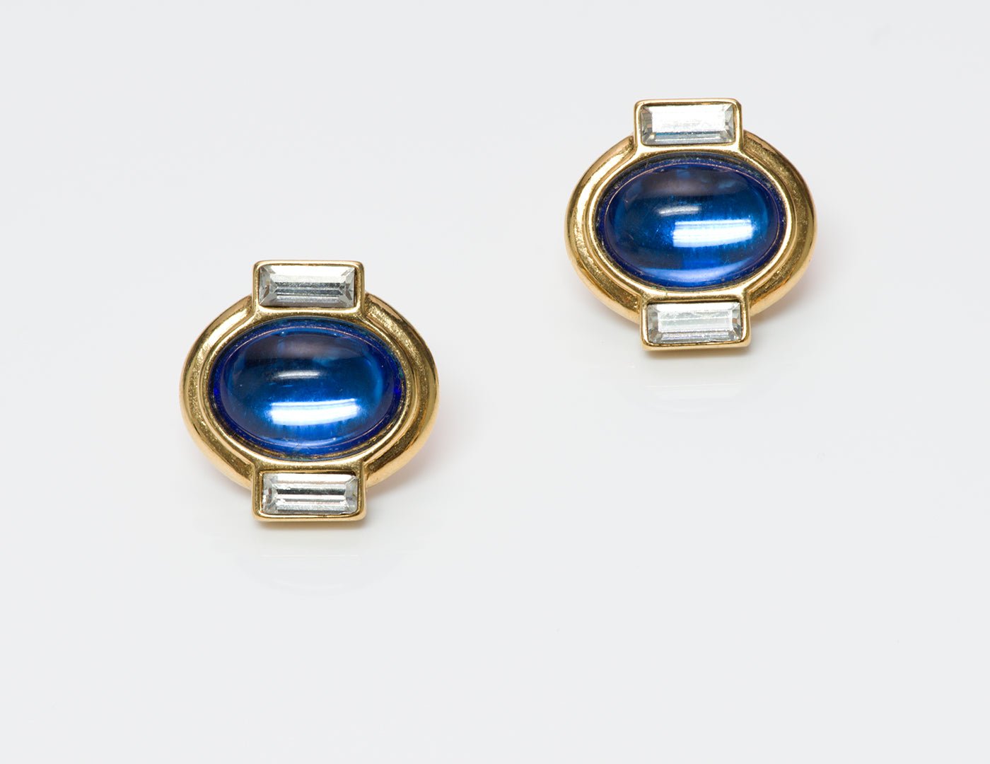 Vintage Yves Saint Laurent YSL Gold Tone Bracelet Earrings Set