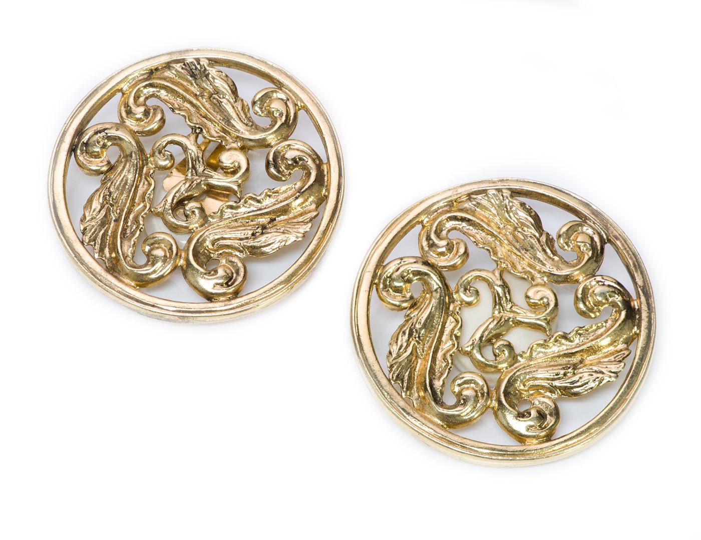 Vintage Yves Saint Laurent YSL Gold Tone Earrings