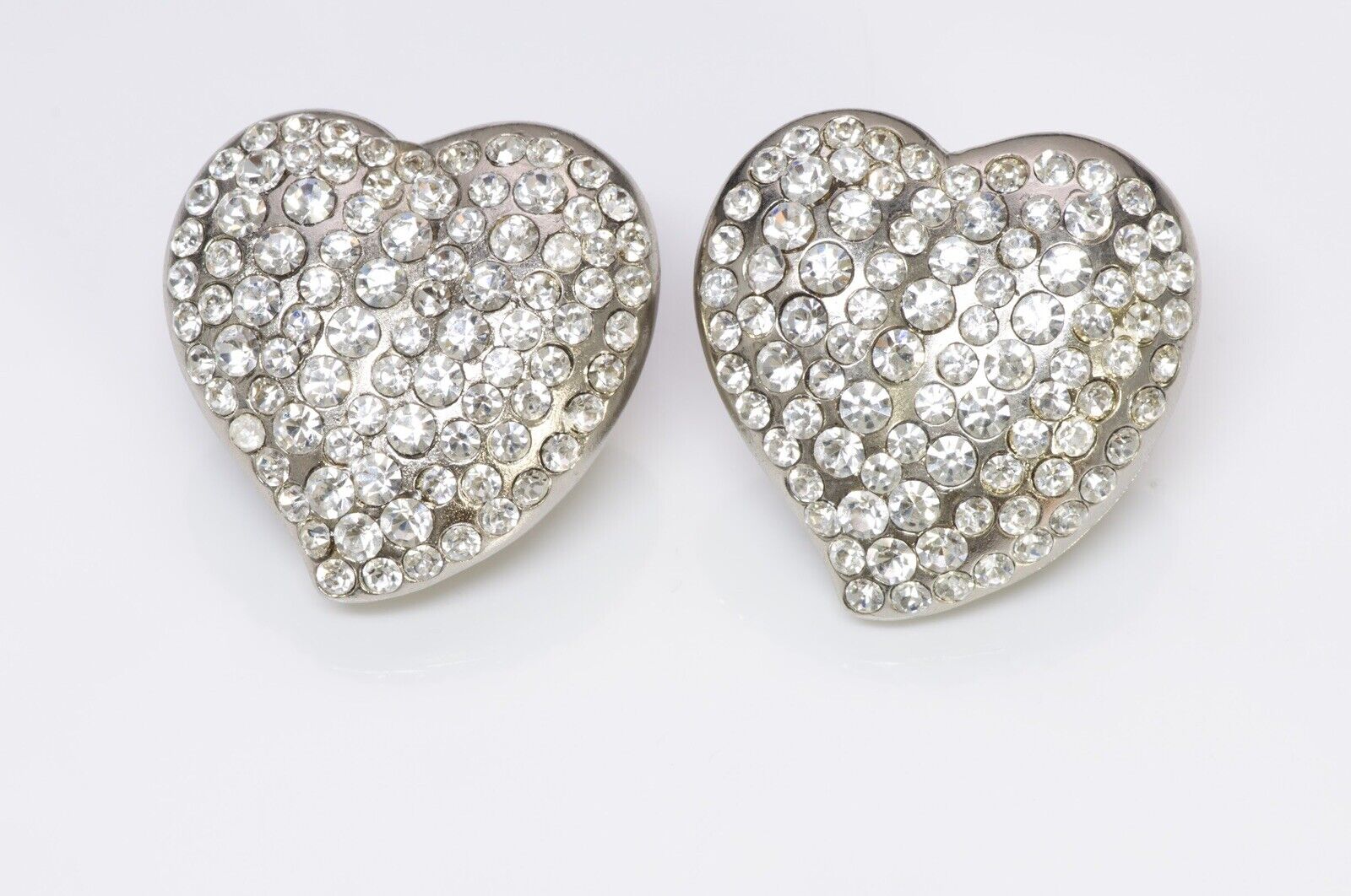 Vintage Yves Saint Laurent YSL Rive Gauche Crystal Heart Earrings