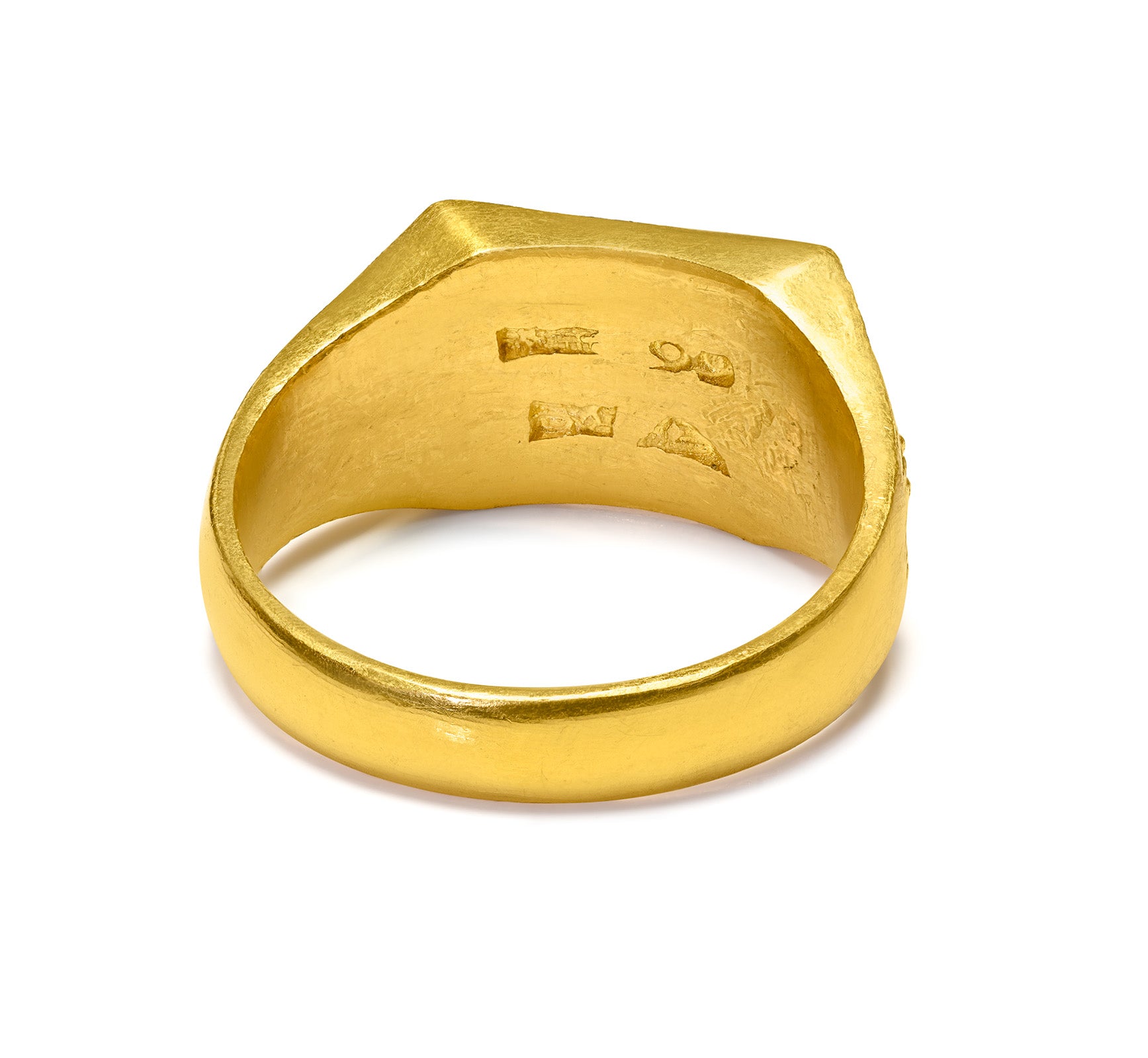 Ancient-Inspired 24K Gold Geometric Men’s Ring