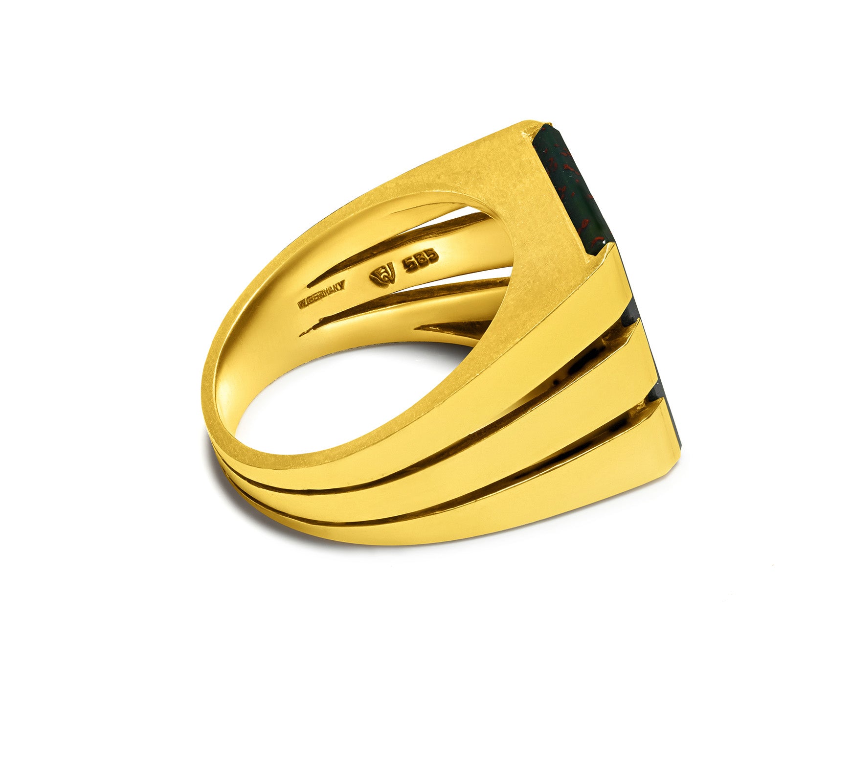 Germany vintage Bold Men’s Bloodstone Signet Ring – 14K Yellow Gold