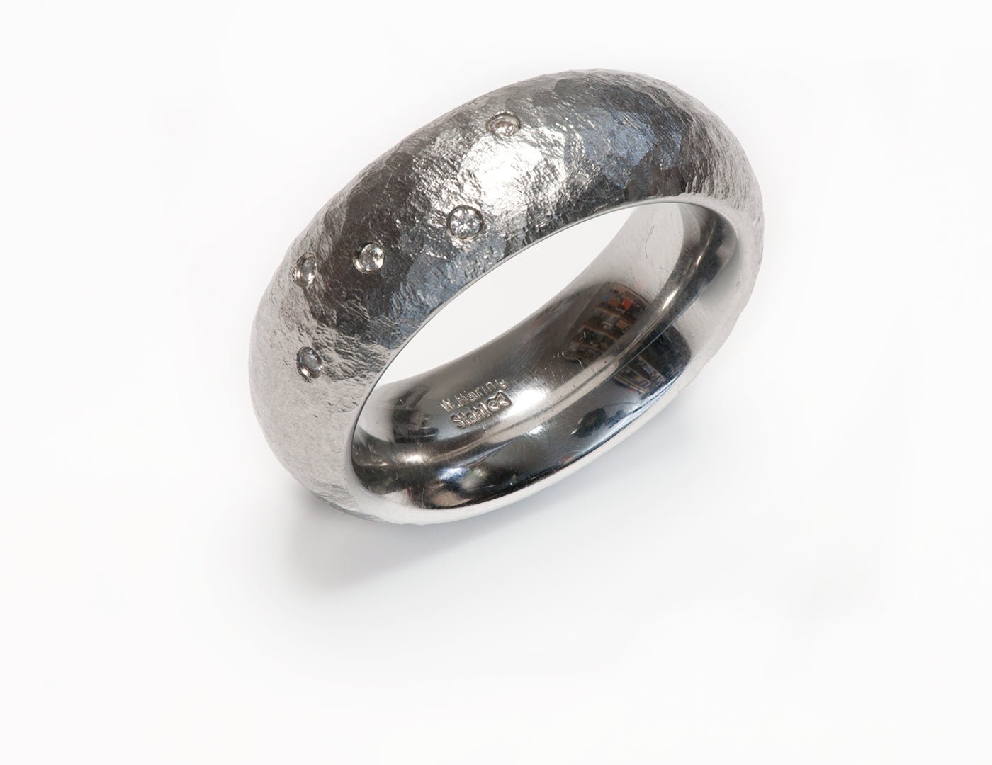 W. Haring Stahl Stainless Steel & Diamond Men's Band Ring