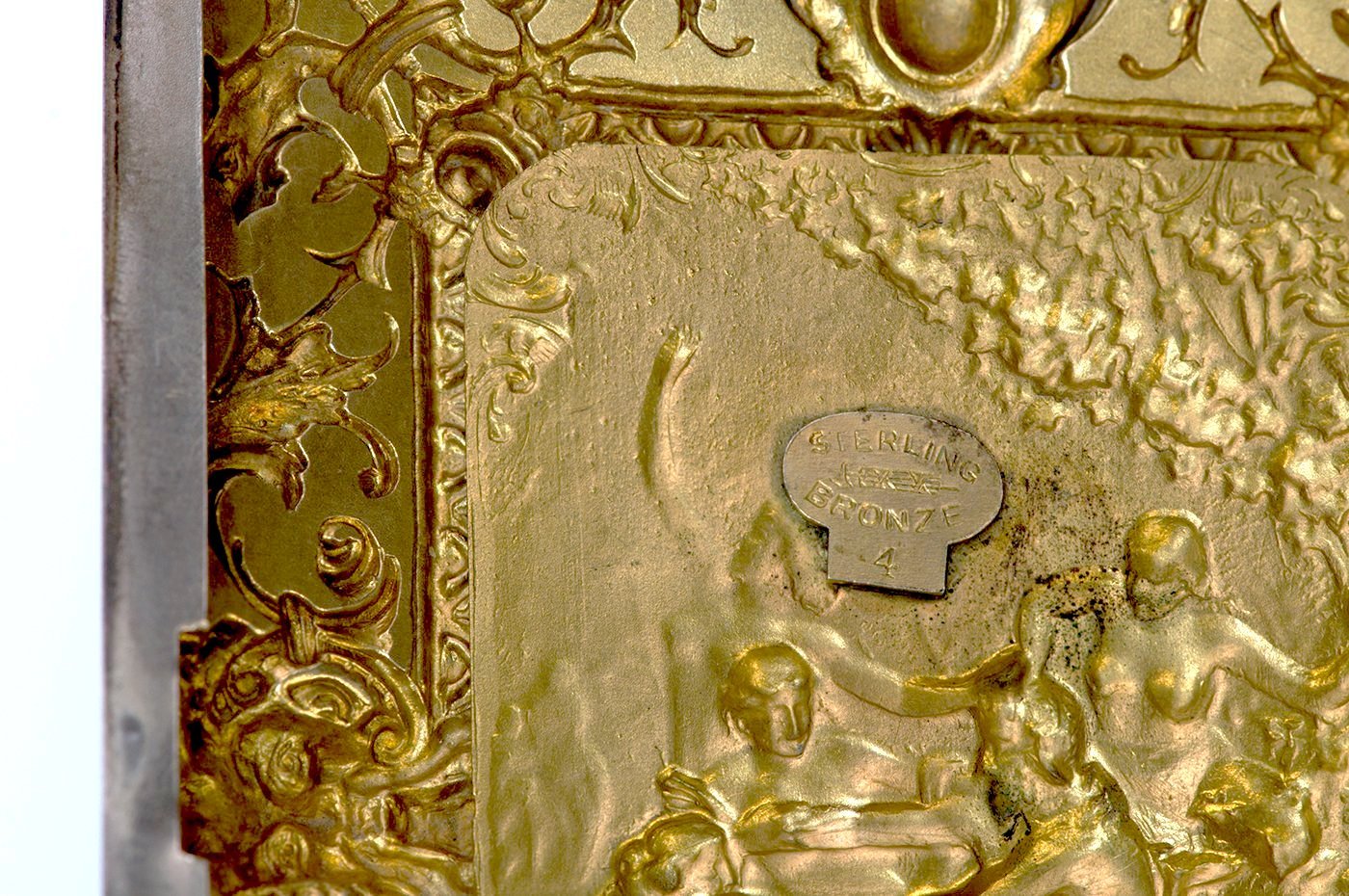 William B. Kerr Repousse Silver Bronze Case