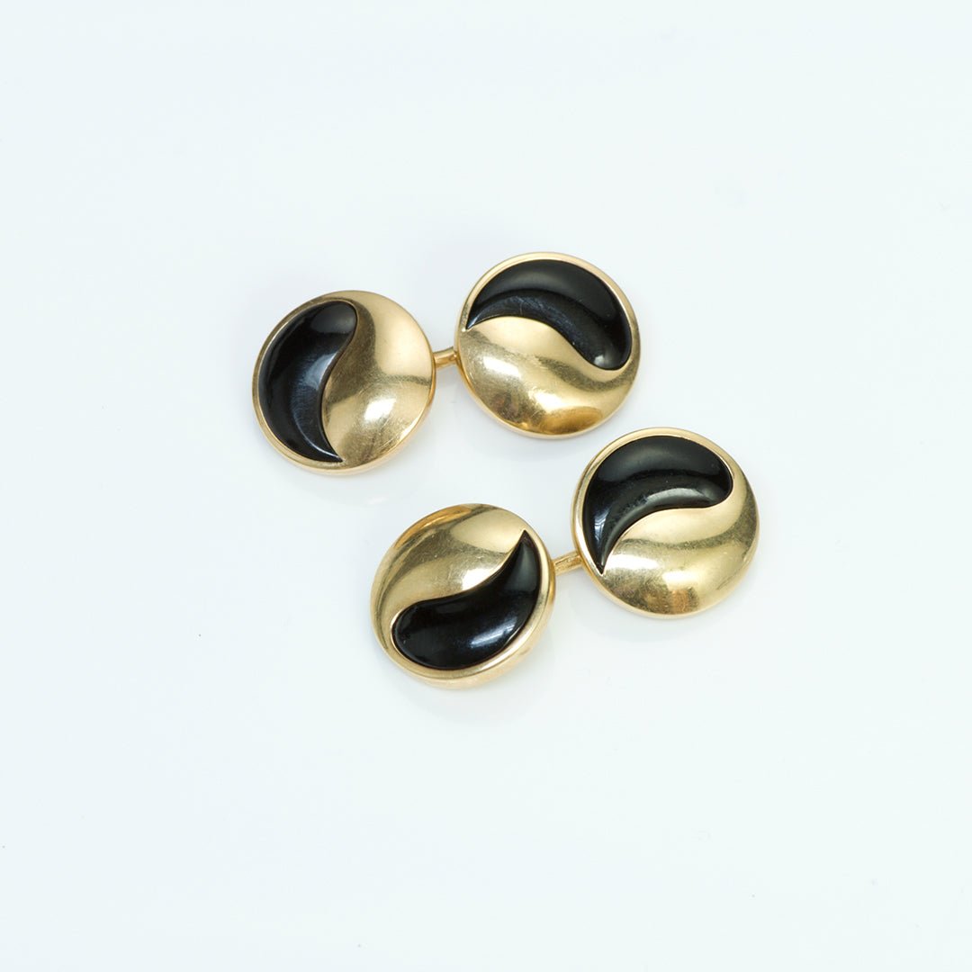 Yin & Yang Larter & Sons Gold Onyx Cufflinks