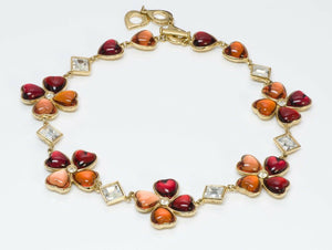 Yves Saint Laurent YSL 1980’s Lucite Heart Flower Necklace