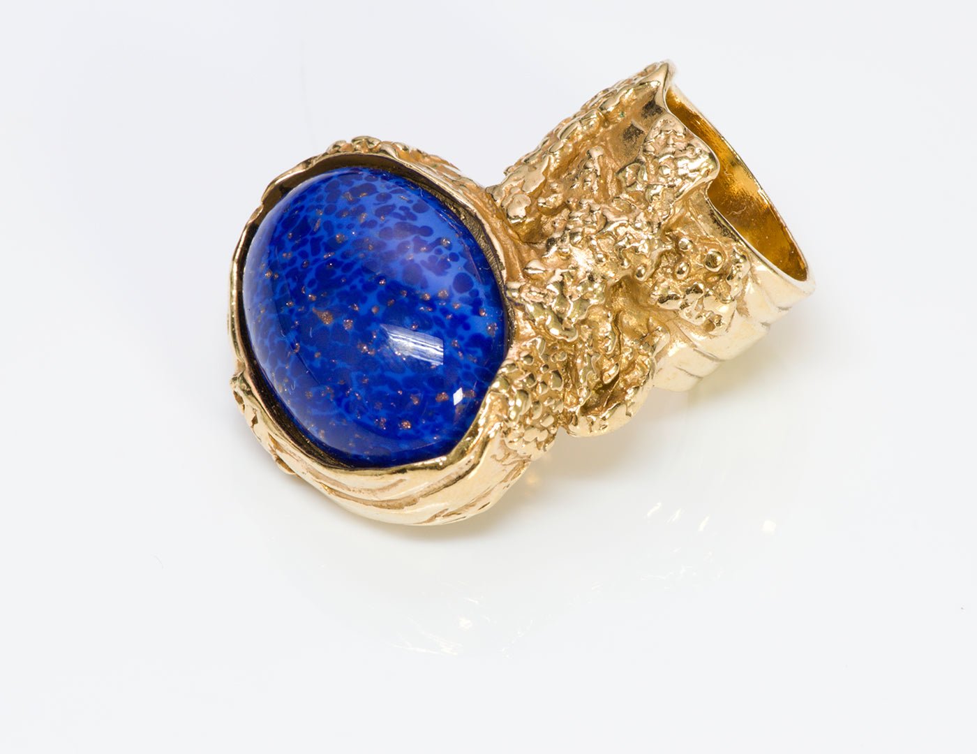Yves Saint Laurent YSL Arty Blue Glass Ring