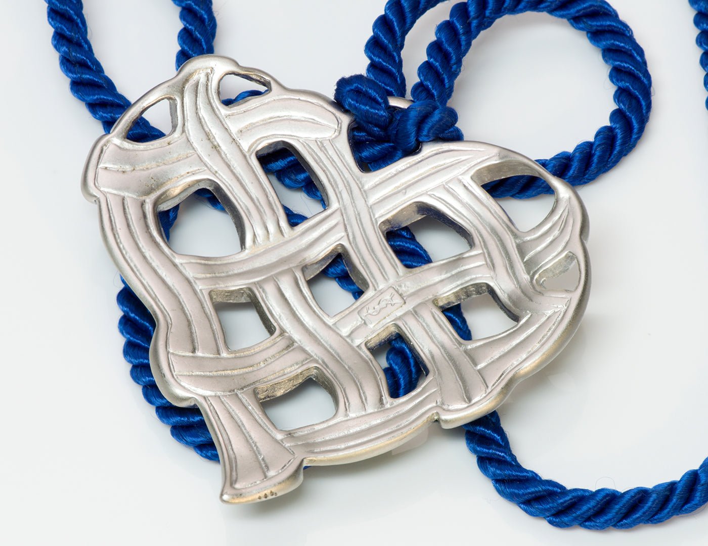 Yves Saint Laurent YSL Enamel Heart Pendant Necklace
