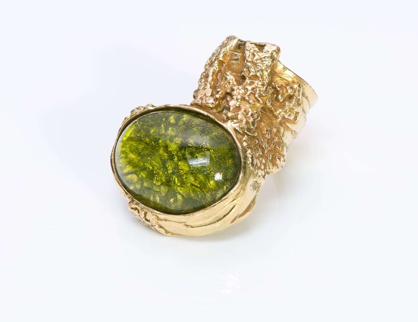 Yves Saint Laurent YSL Green Glass Arty Ring