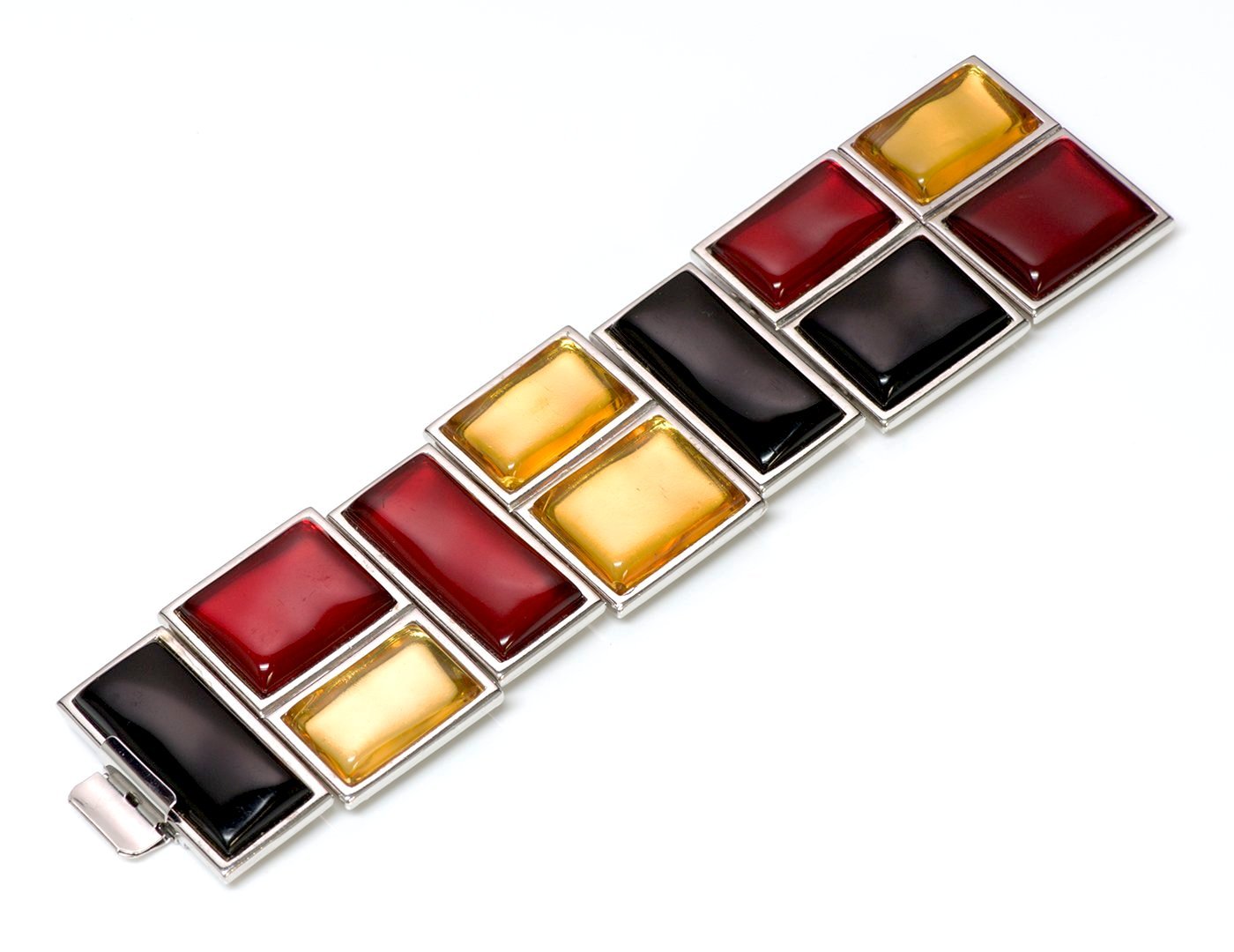 Yves Saint Laurent YSL Mondrian Style Glass Bracelet