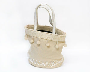 Yves Saint Laurent YSL Rive Gauche Beige Fabric Tassel Mini Bag