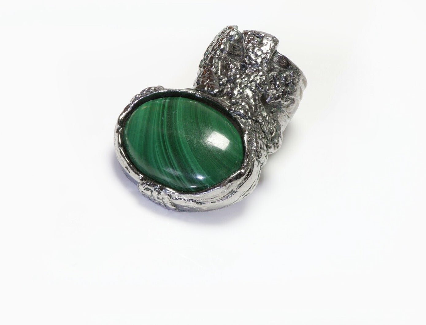 Yves Saint Laurent YSL Rive Gauche Green Arty Glass Ring