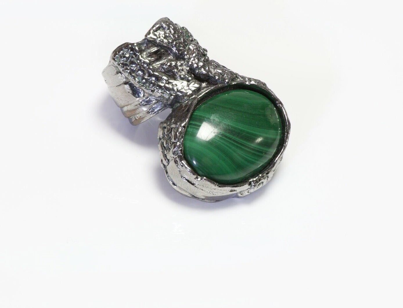 Yves Saint Laurent YSL Rive Gauche Green Arty Glass Ring