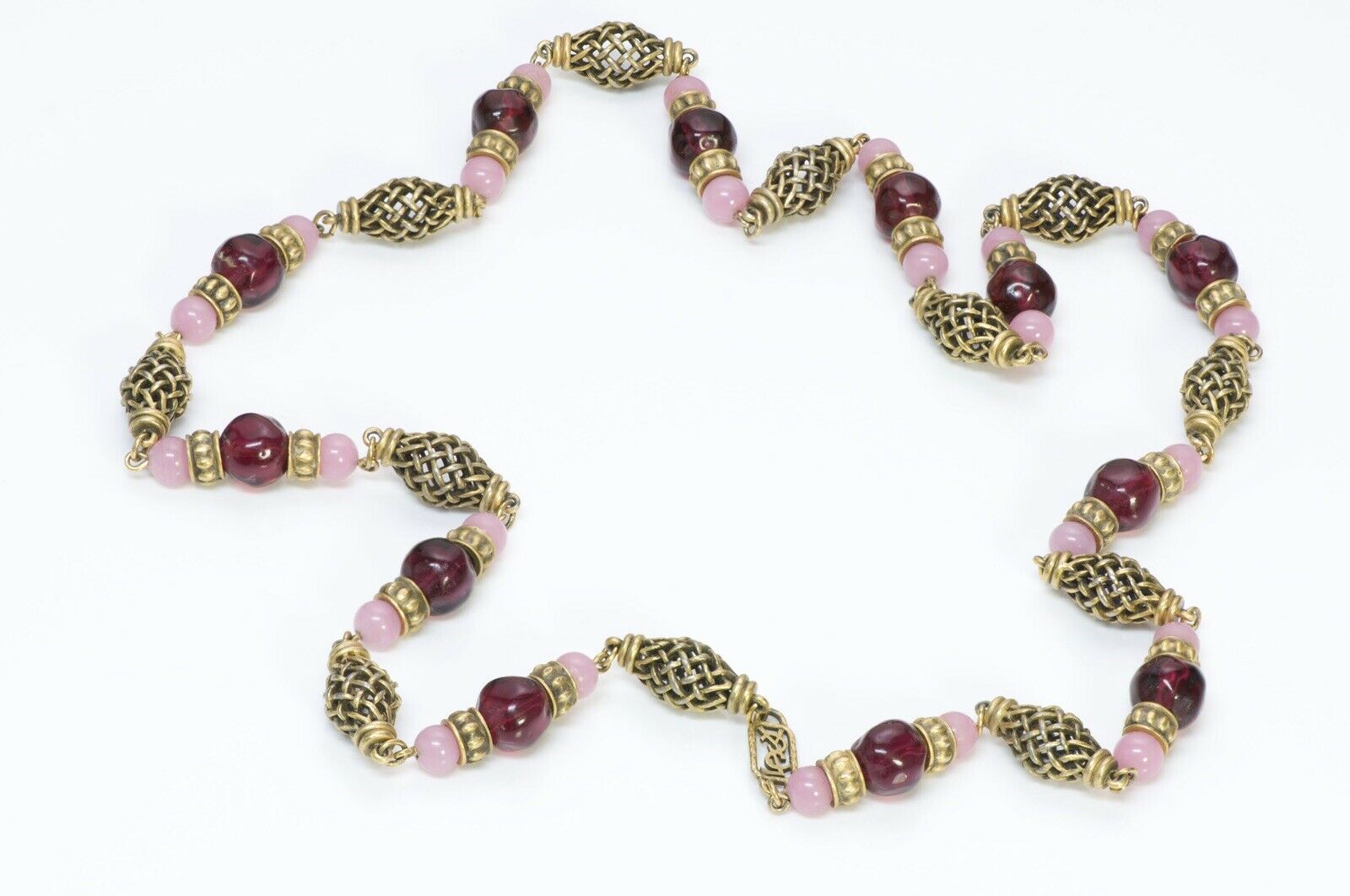 Yves Saint Laurent YSL Robert Goossens Glass Beads Chain Necklace