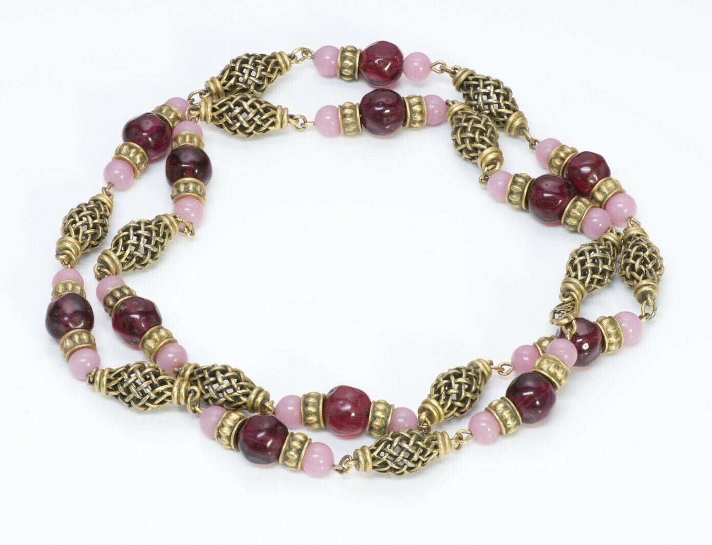 Yves Saint Laurent YSL Robert Goossens Glass Beads Chain Necklace