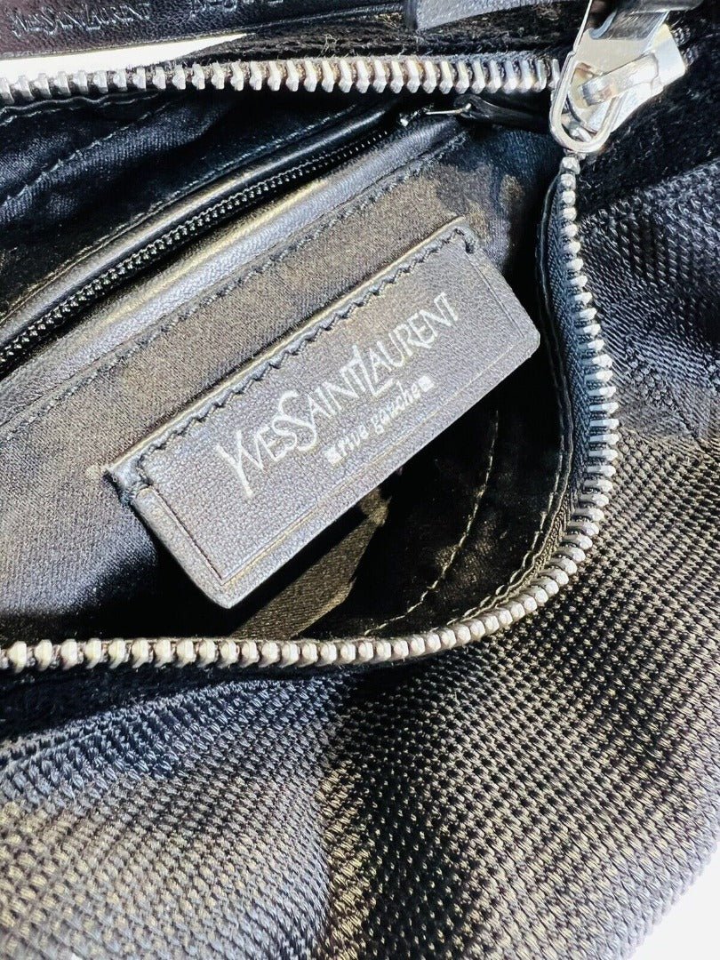 Yves Saint Laurent YSL Tom Ford Black Fabric Velvet Small Shoulder Bag