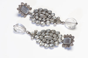 Yves Saint Laurent YSL Tom Ford Fall 2002 Long Rock Crystal Earrings
