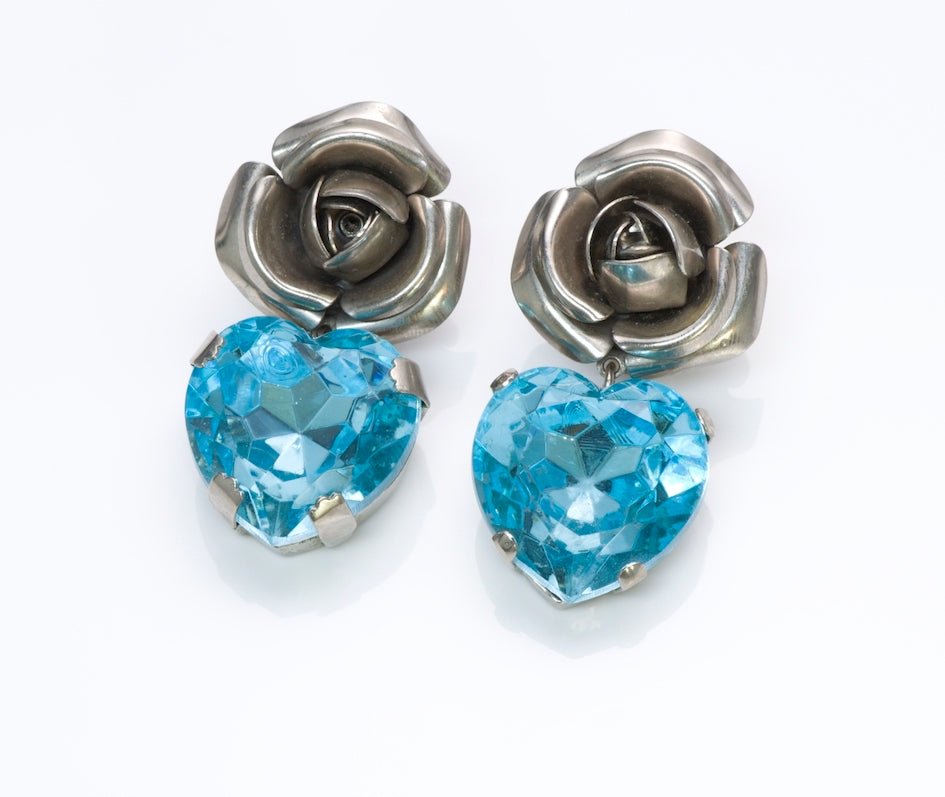 Zoe Coste Crystal Rose Heart Earrings