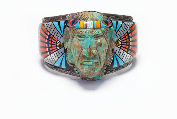 Ronnie Ramil Glodove RRG American Indian Inlay Cuff Bracelet