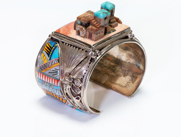 Ronnie Ramil Glodove Zuni Silver Cosmos Cuff Bracelet 